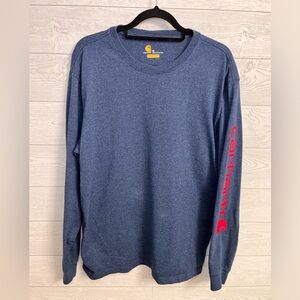 Carhartt Men’s Blue Jersey Cotton Long Sleeve Tee Shirt. Size M